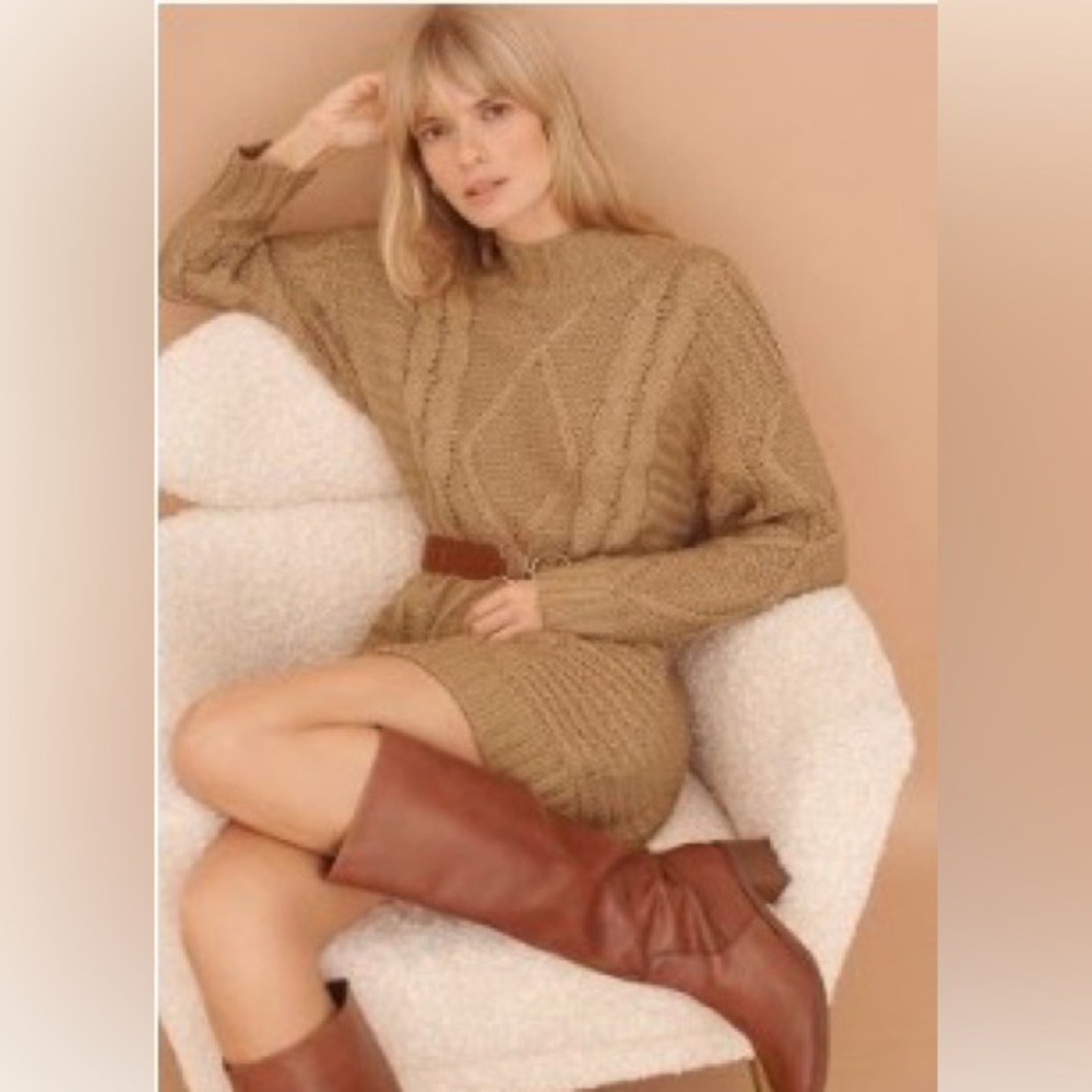 Anthropologie Amadi Leah cableknit chunky sweater dress